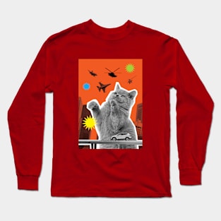 KATZILLAZ - 02 - AIR BATTLE - FELINE KAIJU - MONSTER CAT !!! Long Sleeve T-Shirt